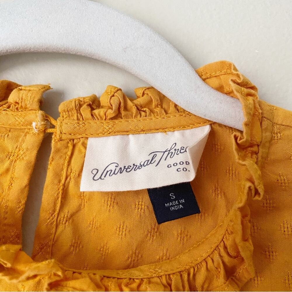 Universal Thread | Smocked Waist Ruffle Dress Balloon Sleeves Knee Length Small - Picture 9 of 10